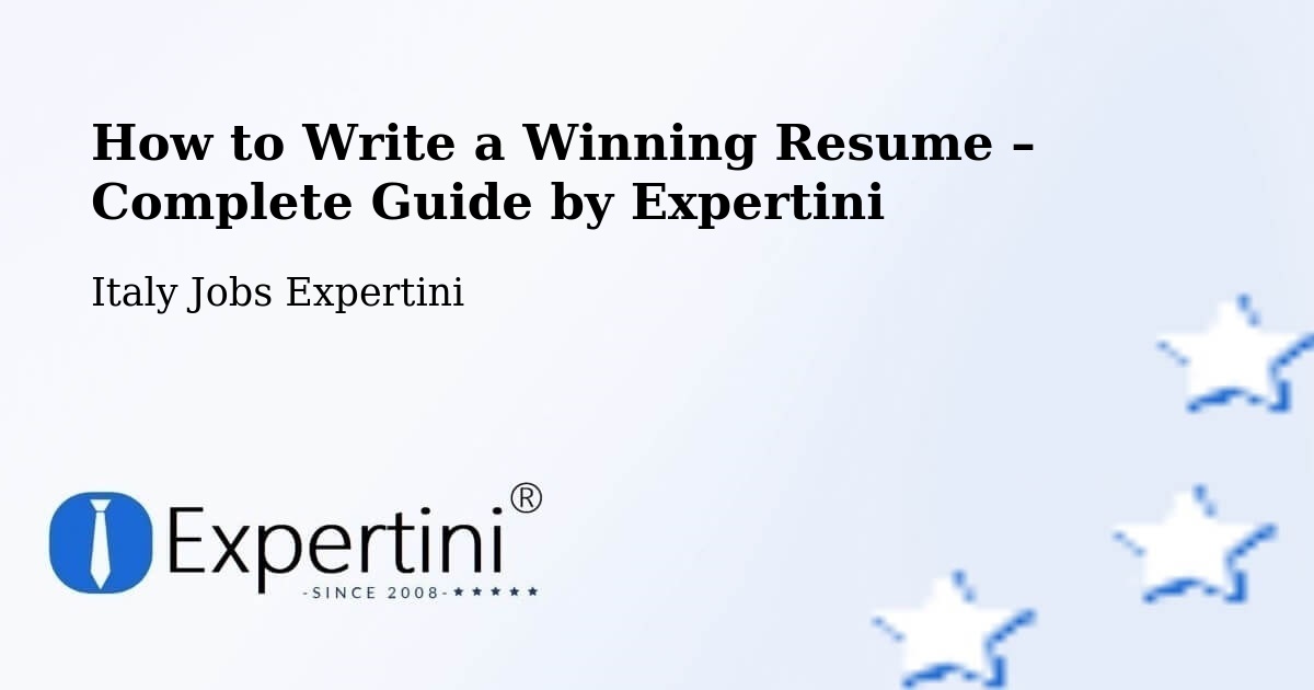 Resume Writing Guide for Job Seekers – Pero - Pero, Italy Jobs Expertini